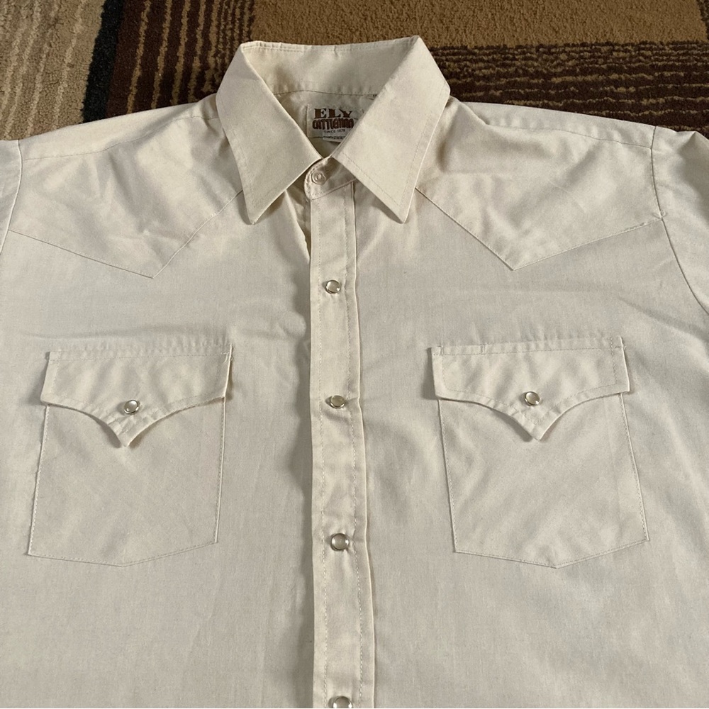 Vintage Ely Cattleman Pearl Snap Shirt Long Sleeve Men's Sz 16.5 34/ L - Picture 2 of 7